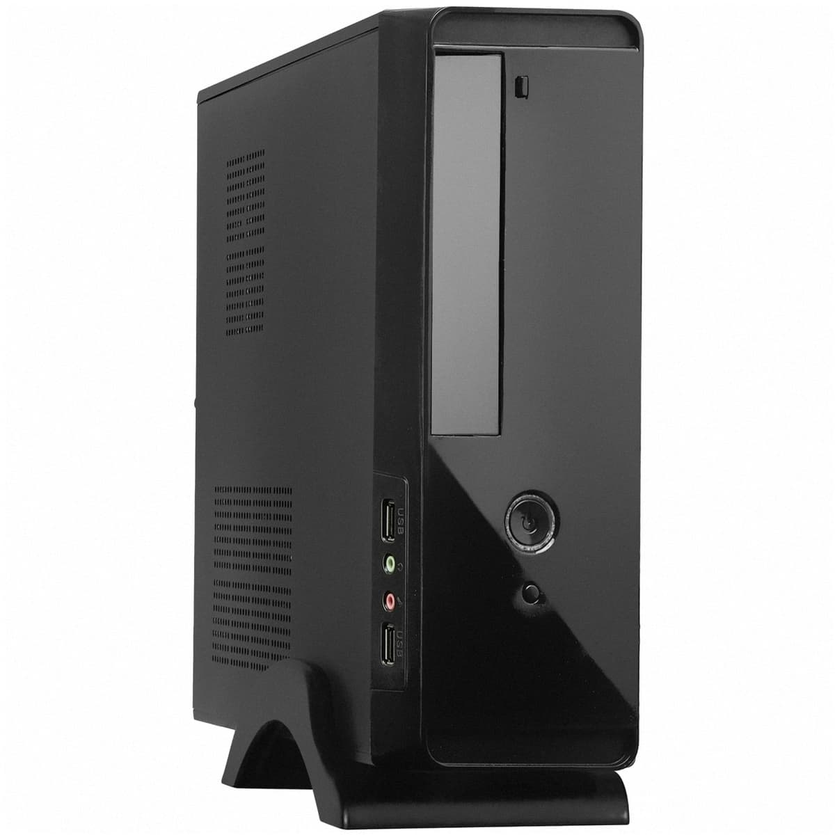 Корпус для ПК, mini-ITX/mATX, без БП, 2xUSB, аудиопорты, чёрный