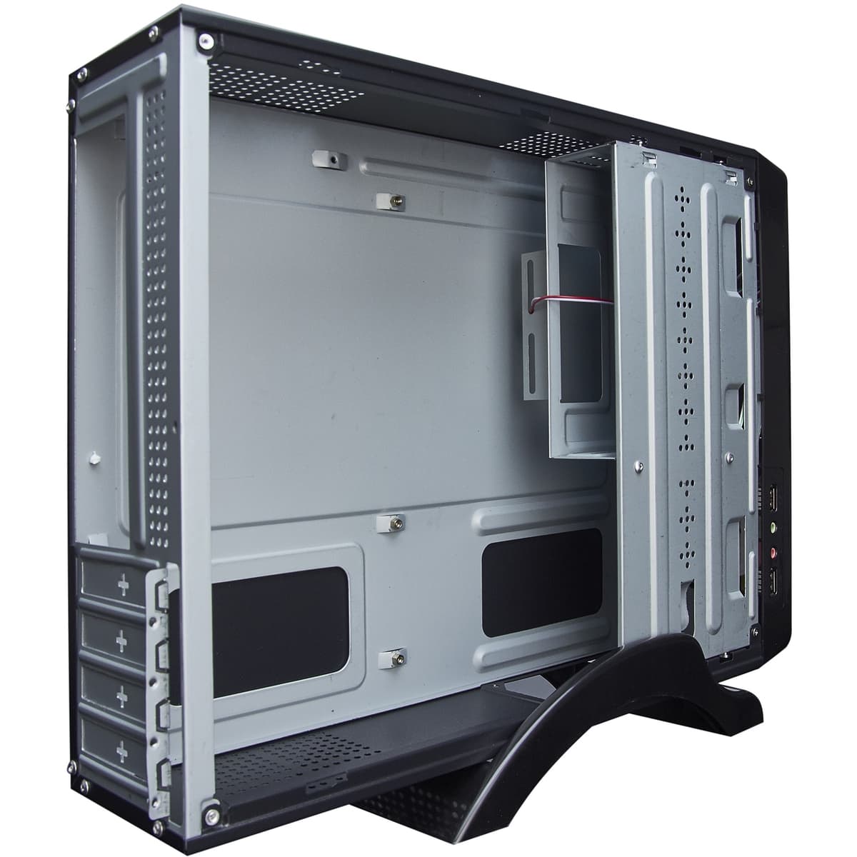 Корпус для ПК, mini-ITX/mATX, без БП, 2xUSB, аудиопорты, чёрный