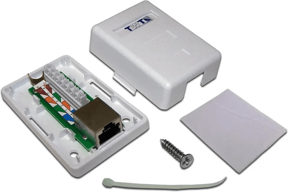 Розетка настенная, 1 порт RJ-45 категории 5е, STP, белая