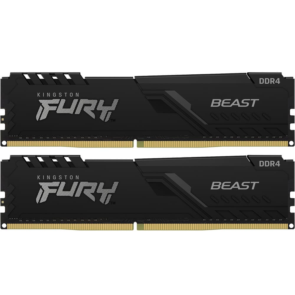 Модуль памяти FURY Beast Black 64ГБ, DDR4, DIMM, 3200 МГц, 25600 Мб/с (комплект 2 модуля)