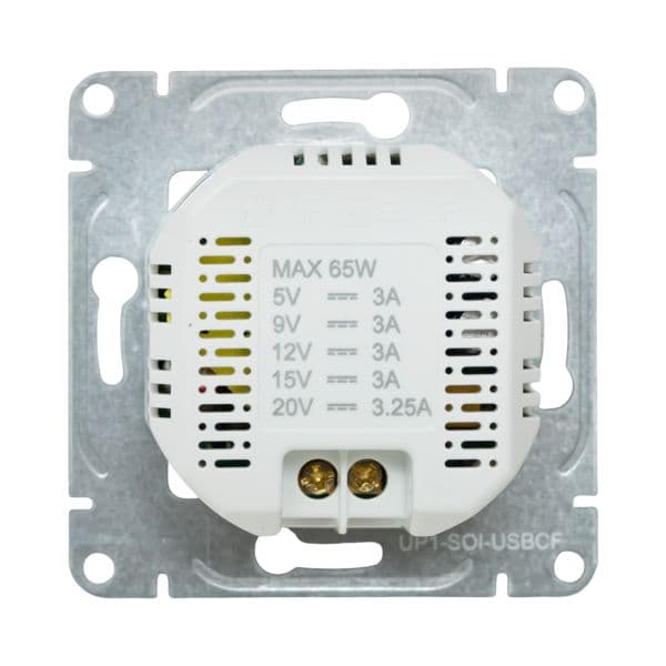 Механизм розетки USB-С  быстрая  кремовый Эпика EKF