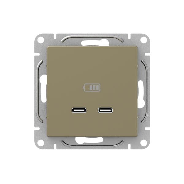 Механизм розетки USB-C - 2шт  шампань Эпика EKF