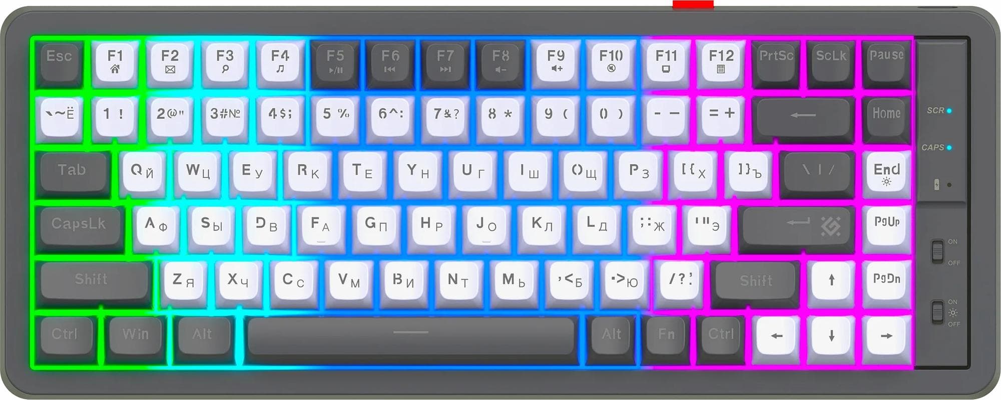 Клавиатура беспроводная Maro GK-325 RU,бел/сер,2,4G,84+FN,2000мАч