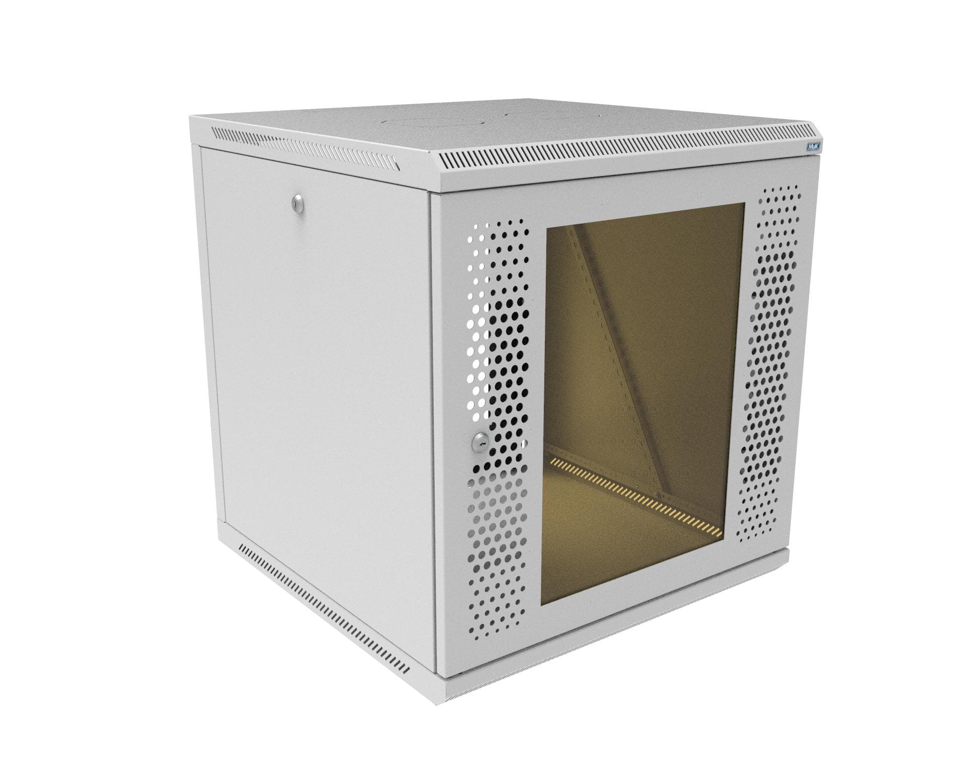 Шкаф телекоммуникационный настенный разборный 19` Keys 12U 600х600 дверь перфорация, стекло