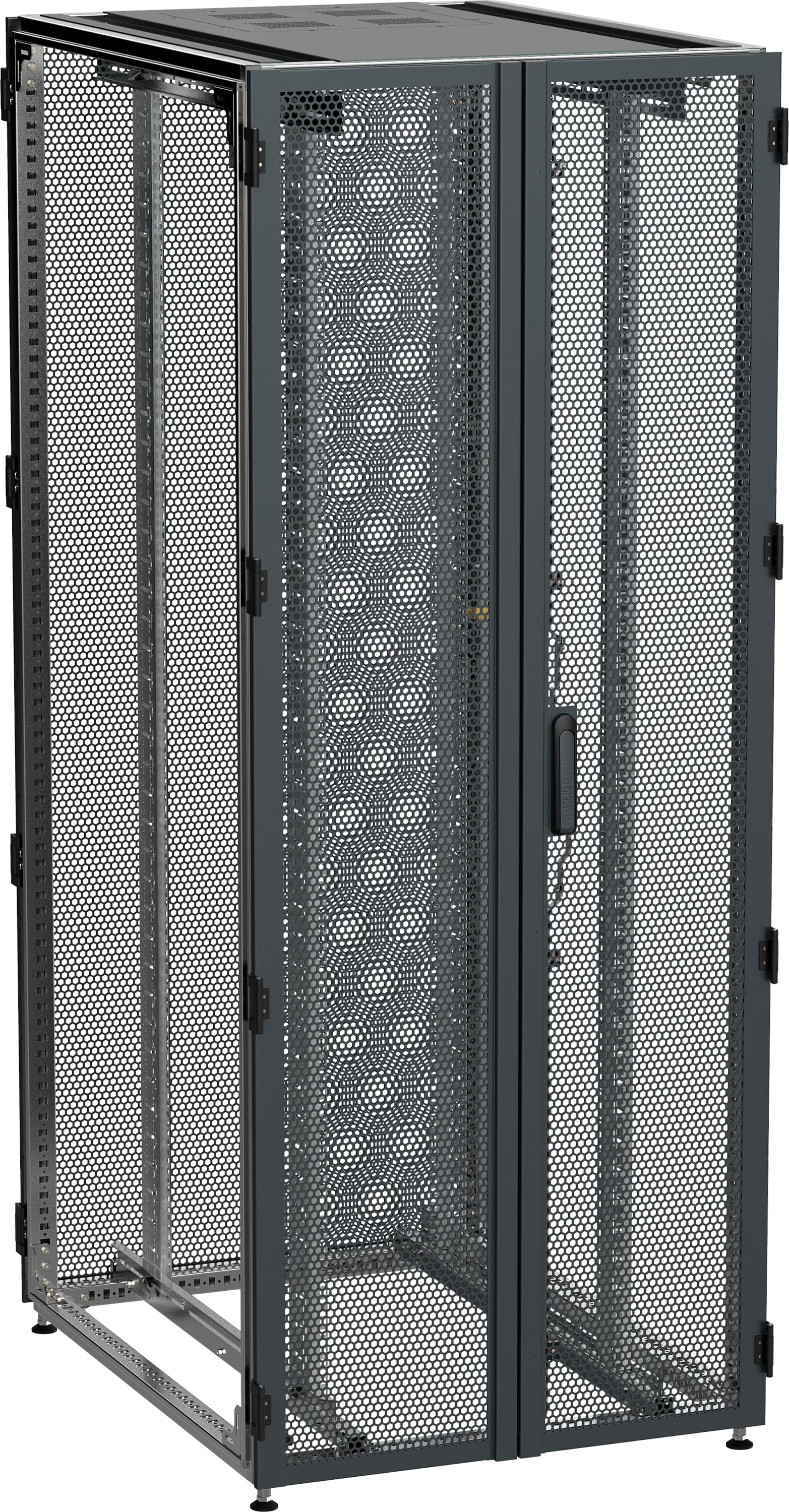 Шкаф серверный by ZPAS 19'' 47U 0.8x1м двухстворчатые перфорированные двери черный РФ