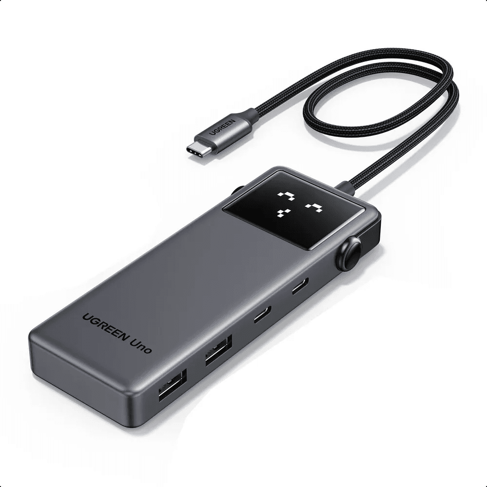 Хаб USB (концентратор) CM888 UNO, 6 в 1: 4Kх60ГЦ, USB-C - HDMI, 2хUSB-А 3.2, 2хUSB-С 3.2, PD, серый