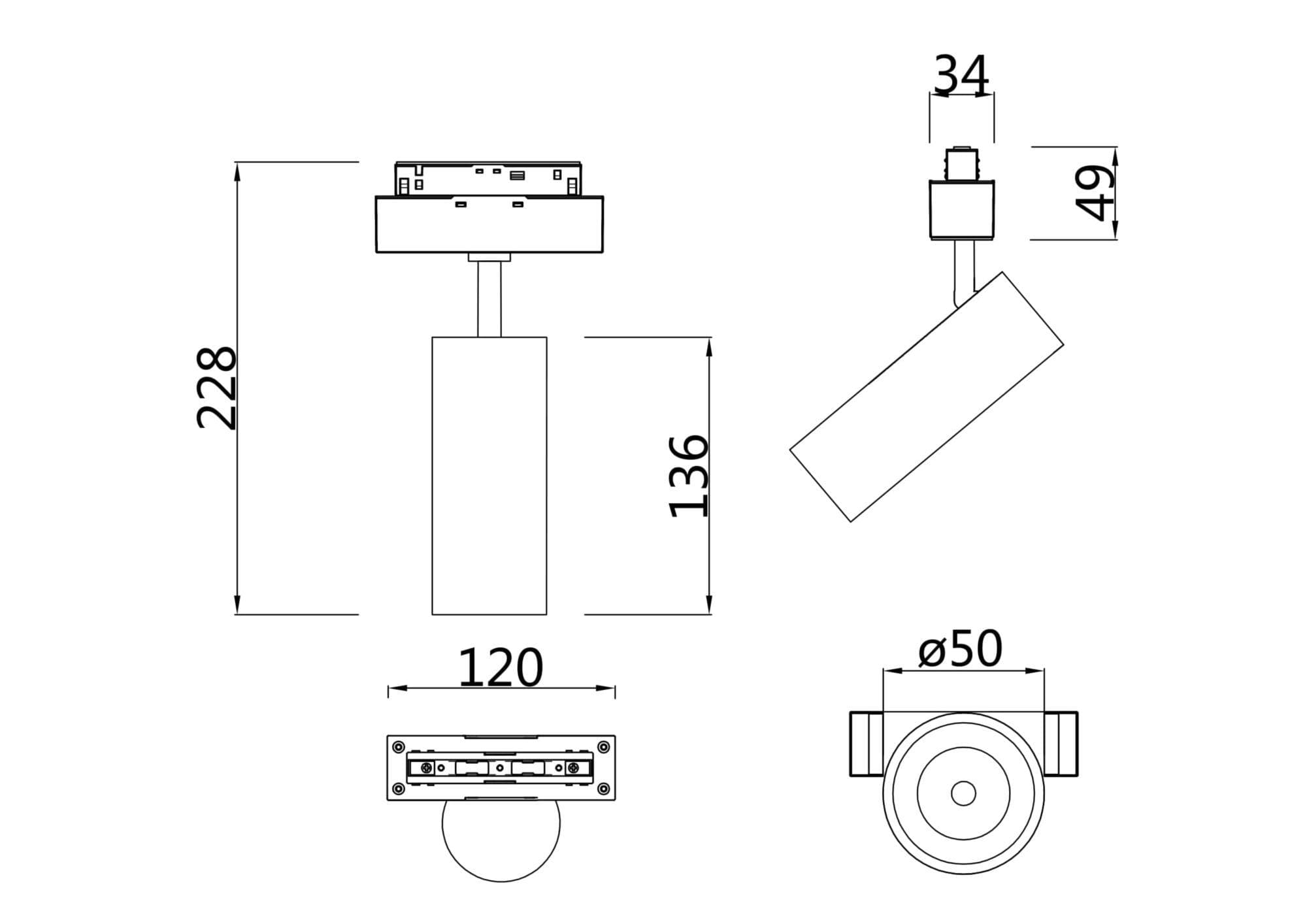 Светильник трековый Focus Led S35 4000K 9Вт 24 град
