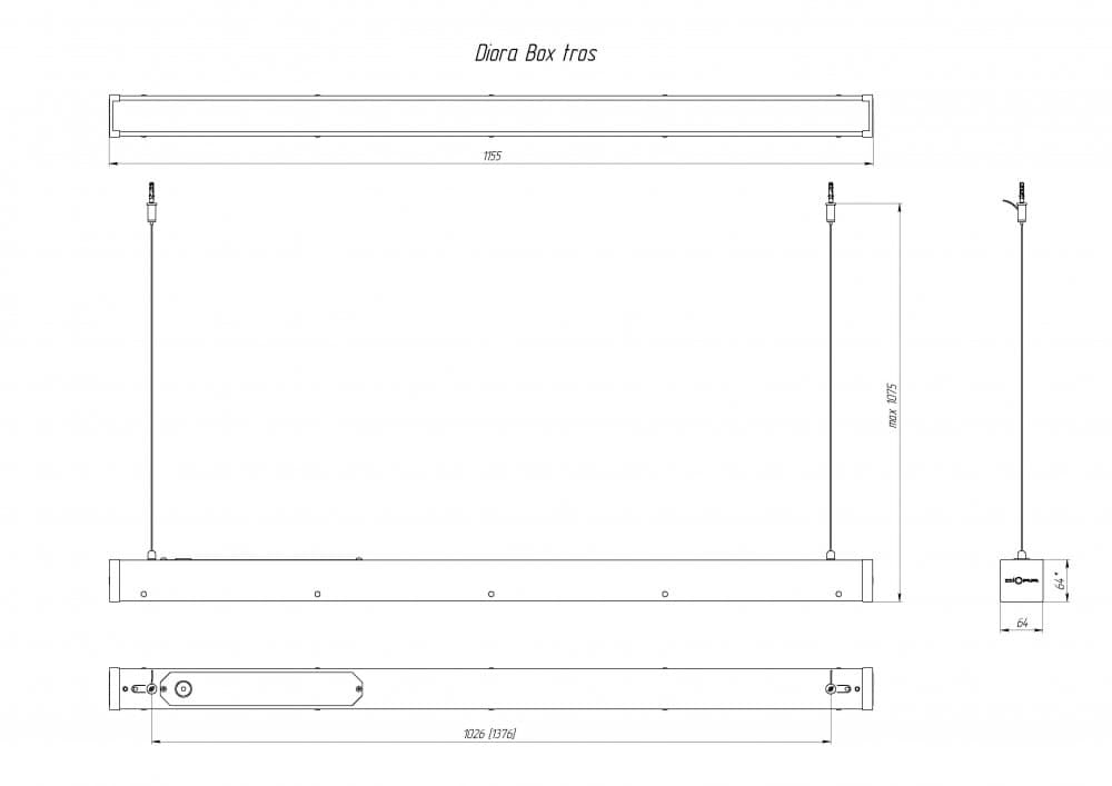 Светильник Box SE 50/5000 opal 4K Black tros А-1500