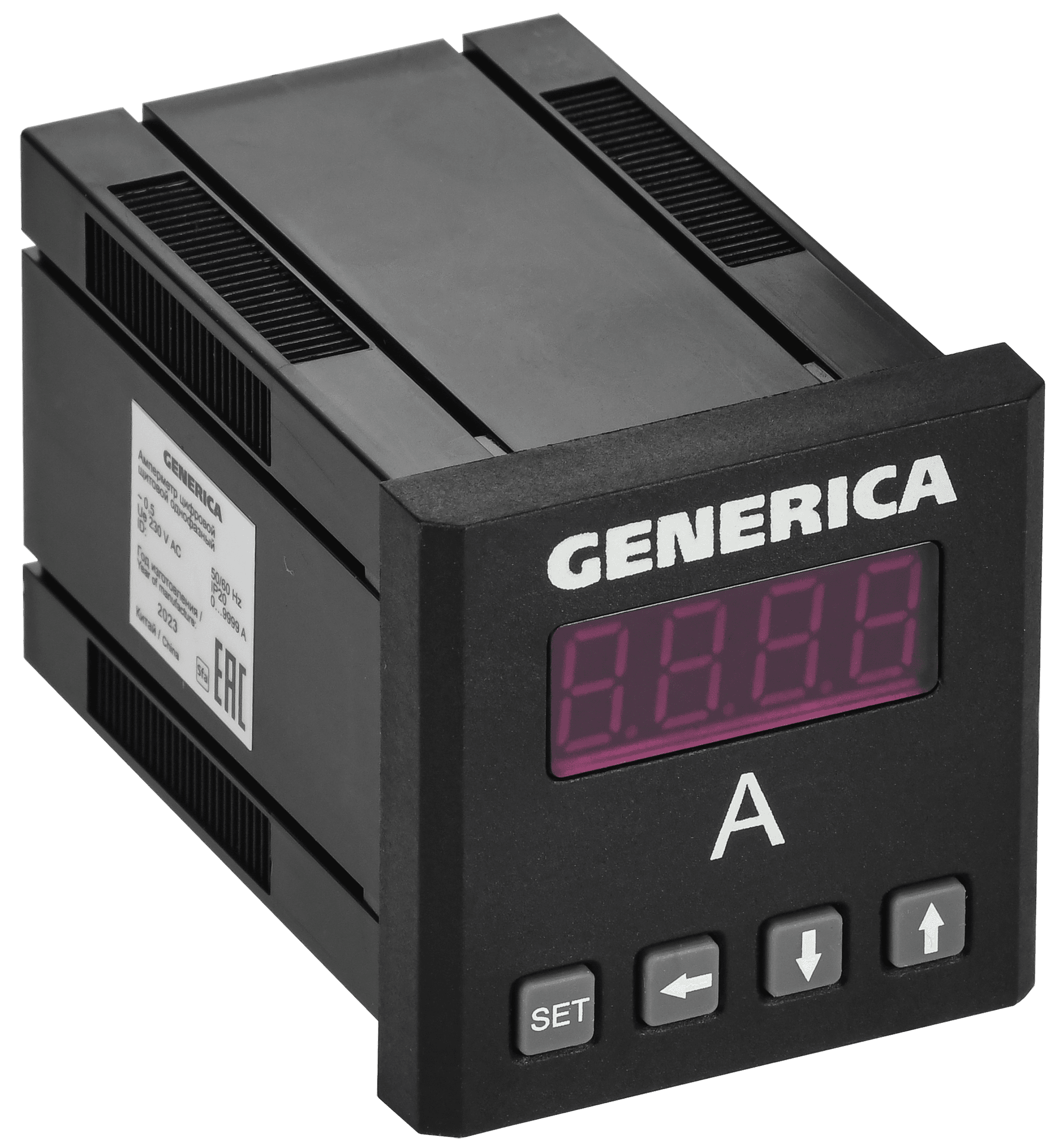 Амперметр цифровой щитовой однофазный 48х48 мм LED GENERICA
