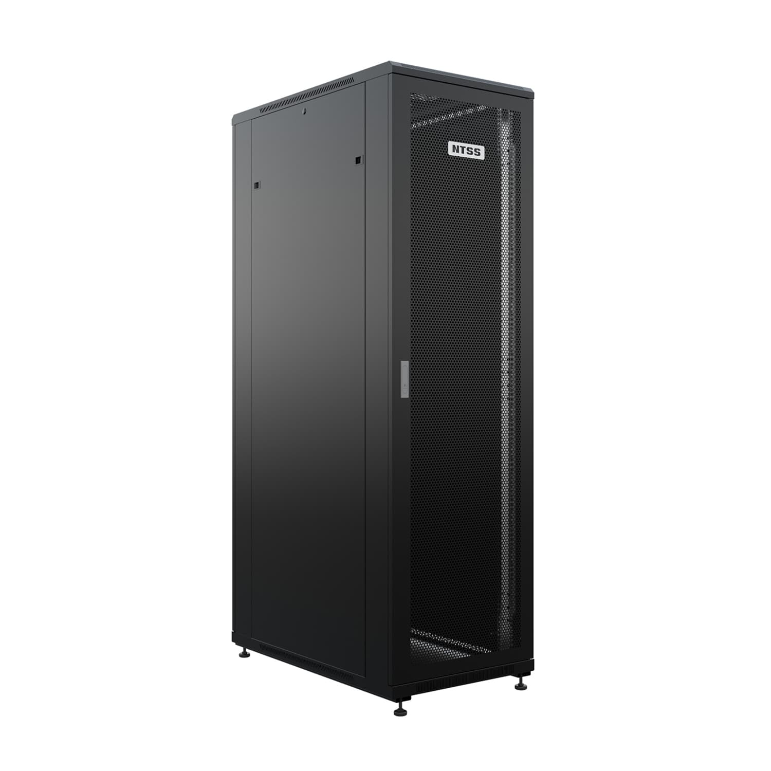 Шкаф напольный универсальный серверный R 47U 600х1000мм, 4 профиля 19, двери перфорированная и сплошная металл, боковые стенки съемные, регулируемые опоры, разобранный, черный RAL 9005