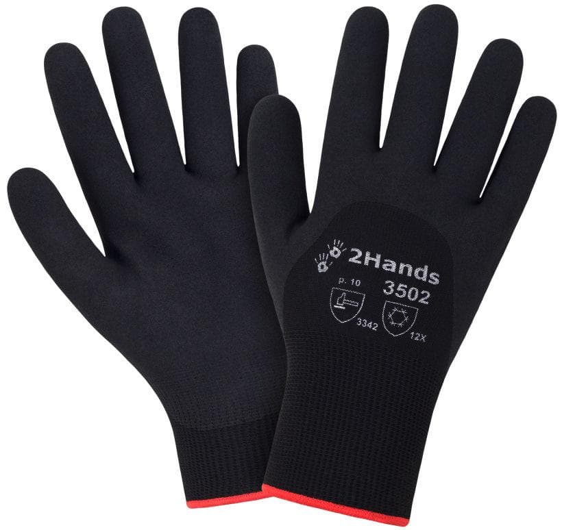 Перчатки утепленные 2Hands 3502, р-р    9, acrylic 7G/polyester 15G/ PVC Ultrafoam