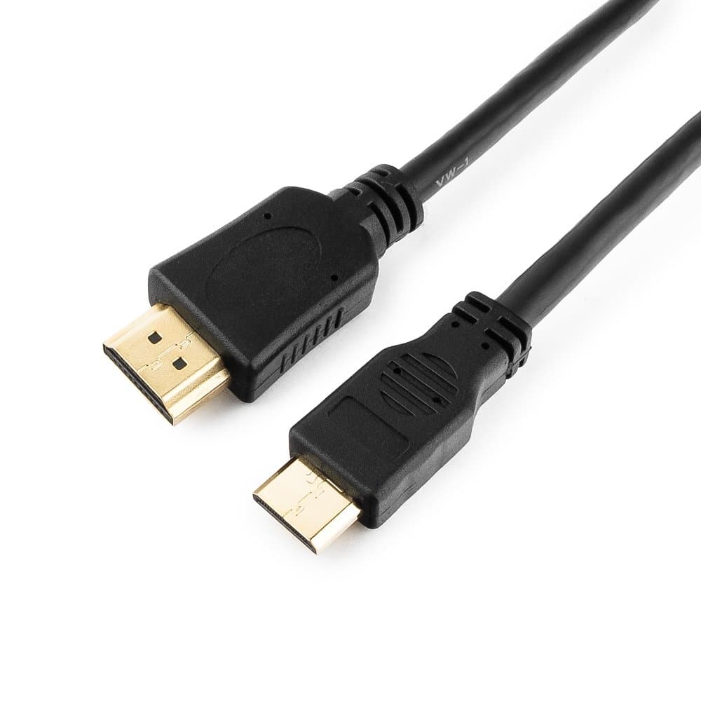 Кабель HDMI-miniHDMI v2.0 19M на 19M, 1.8м, черный