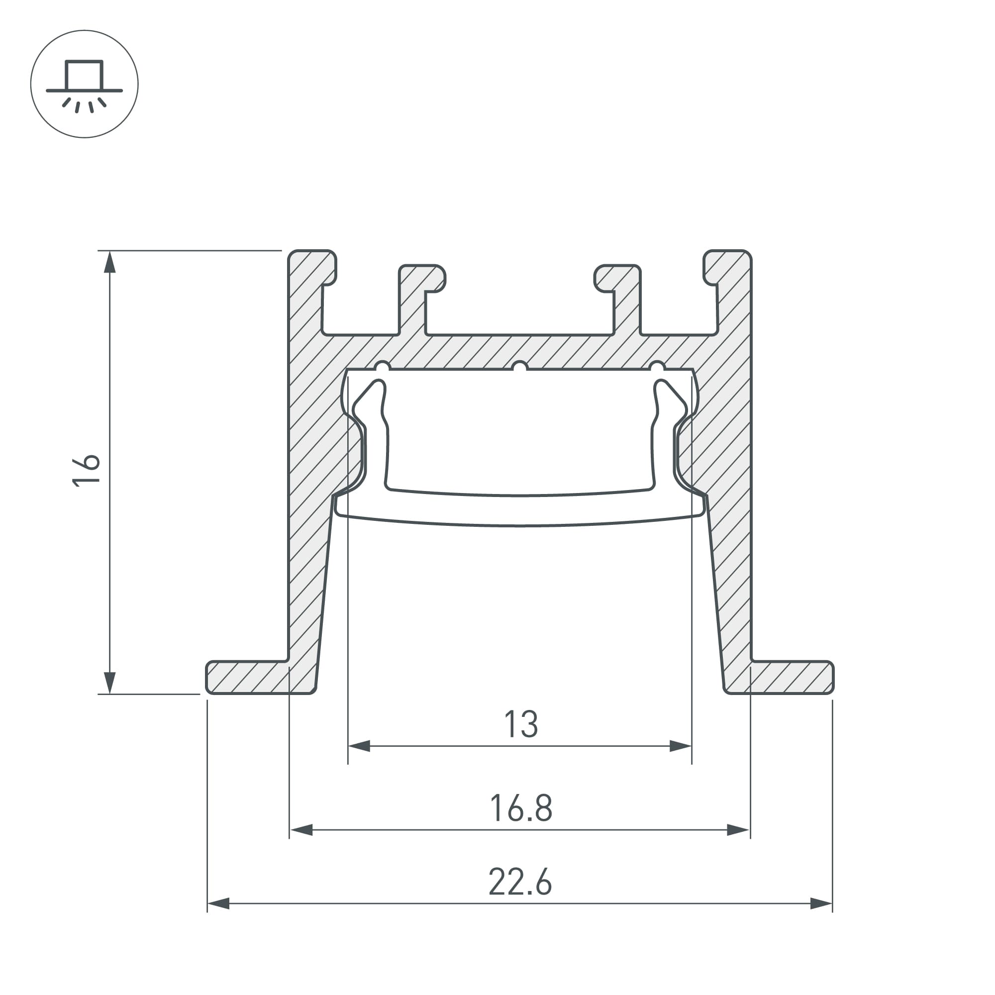 Профиль SL-COMFORT-2316-F-2000 ANOD (ARL, Алюминий)
