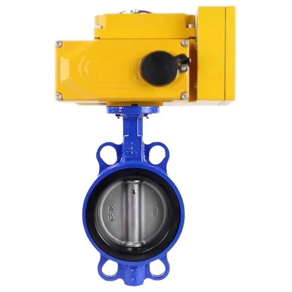 Затвор дисковый поворотный QT450-304-EPDM-2W-Fb-H Ду80 Ру16 чугун QT450, диск нержавеющая сталь 304, уплотнение EPDM, с электроприводом QT-50 220В с датчиком обратной связи и управляющим сигналом 4-20мА