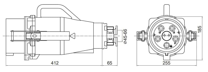 Вилка кабельная CP IP67 400А 3P+E+N 690В