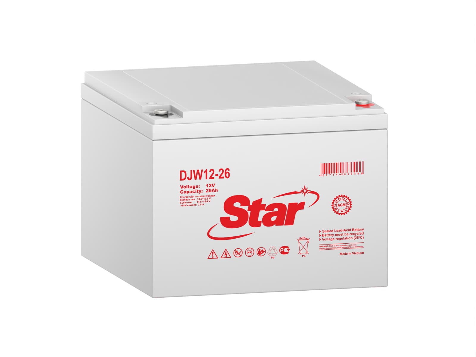 Аккумуляторная батарея DJW 12В 26Ач STAR NP
