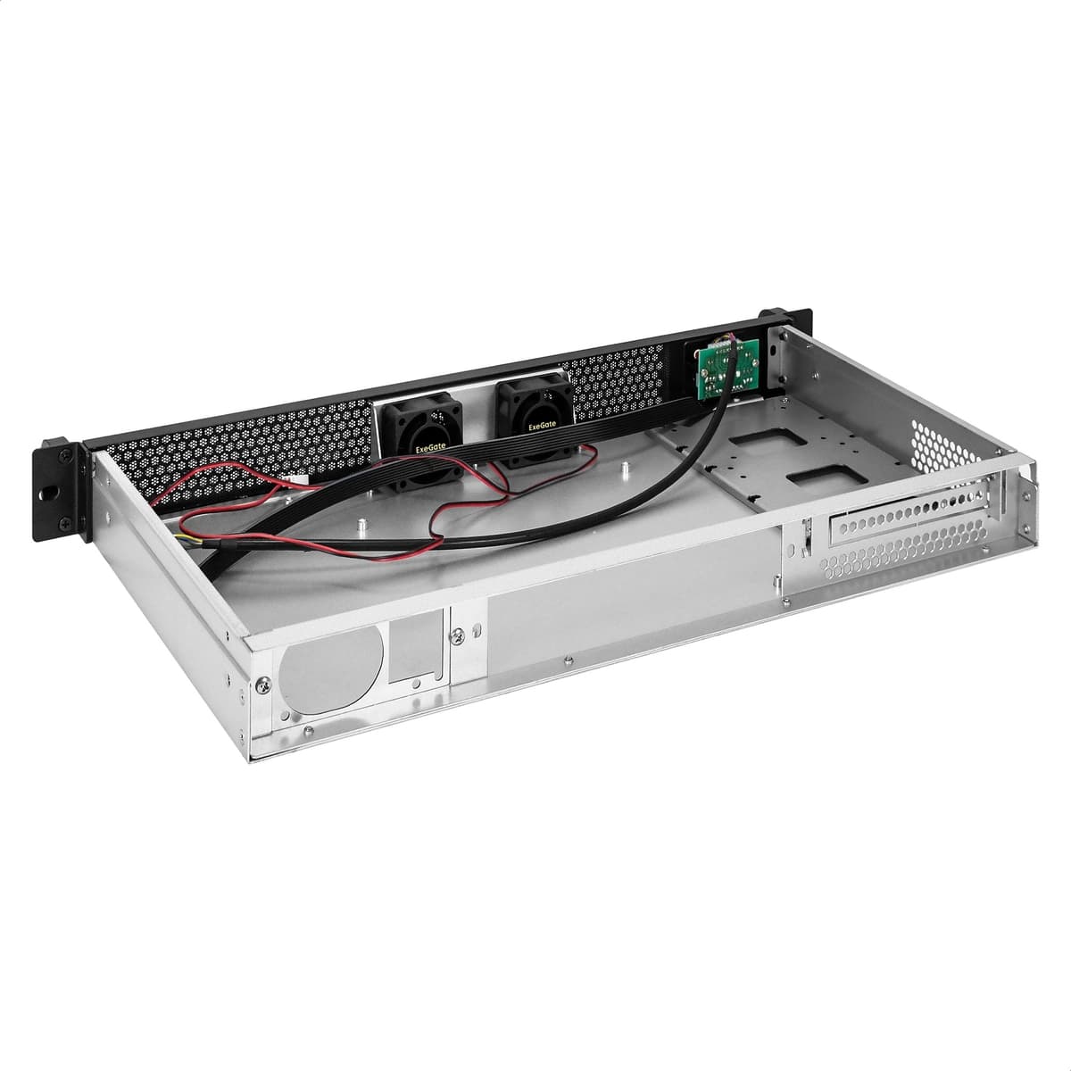 Серверный корпус 1U, 19'' стоечный, глубина 250 мм, без БП, 2xUSB