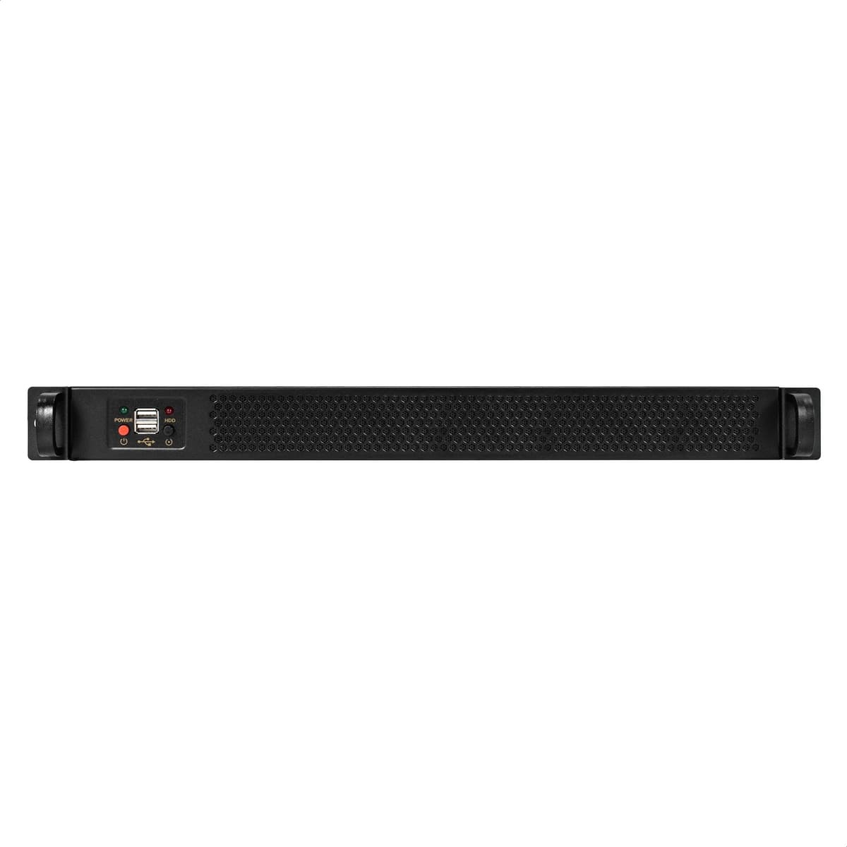 Серверный корпус 1U, 19'' стоечный, глубина 250 мм, без БП, 2xUSB