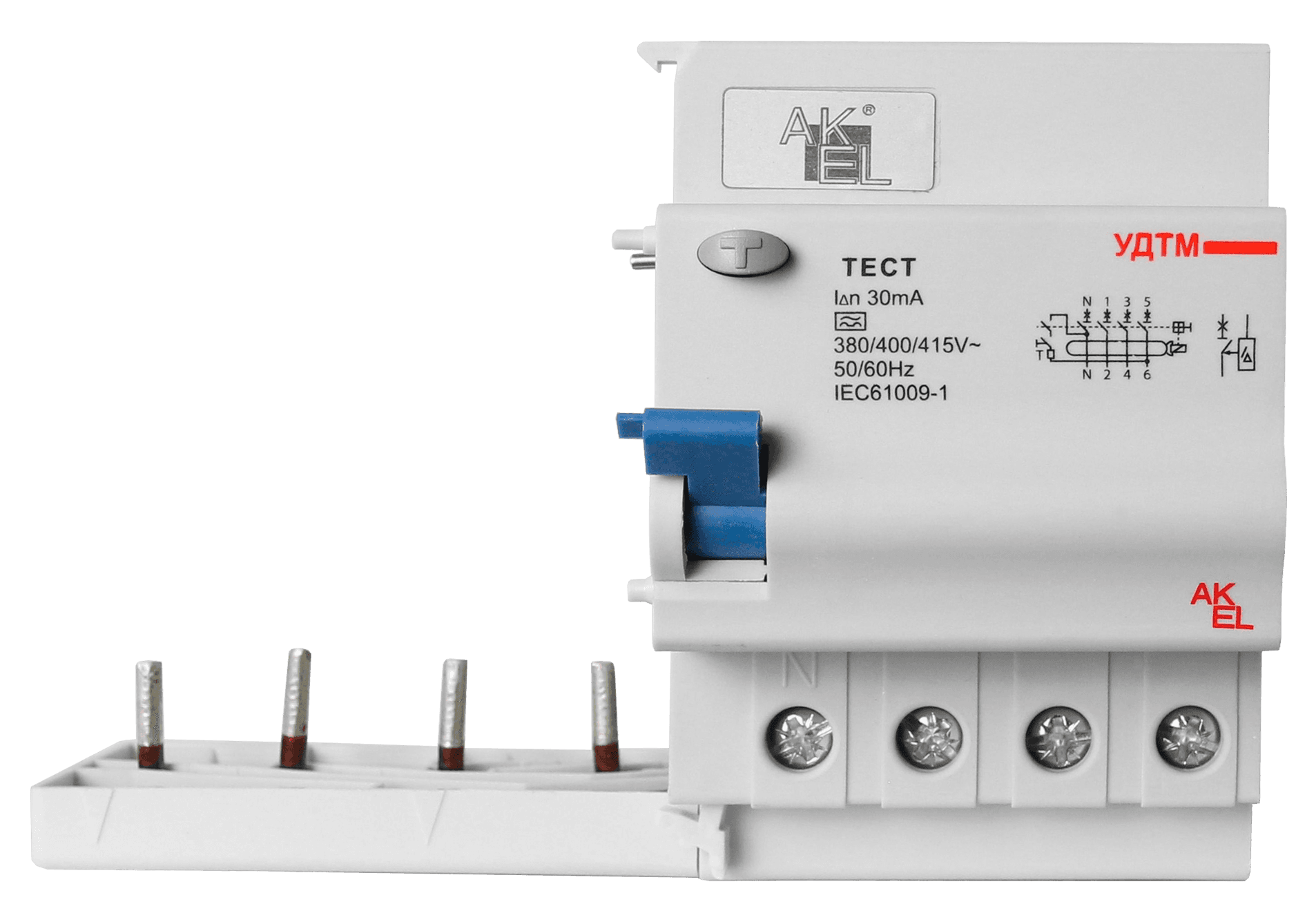 Устройство дифференциального тока УДТМ-AKSOL-3P+N 300mA ТипA 3P+N/380/400/415VAC/300mA
