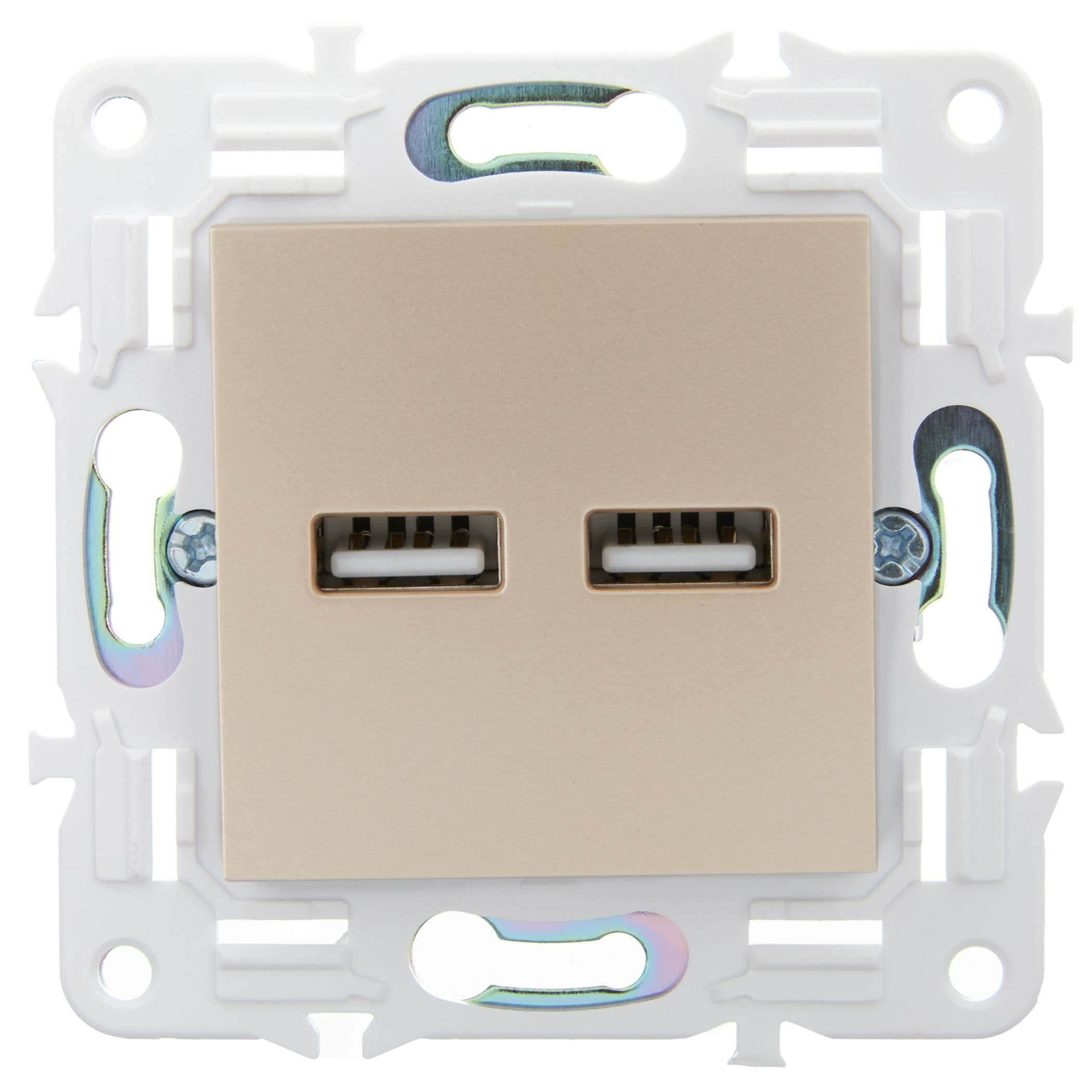SKANDY Розетка USB A+A 3,1А SK-R15Sa песочный
