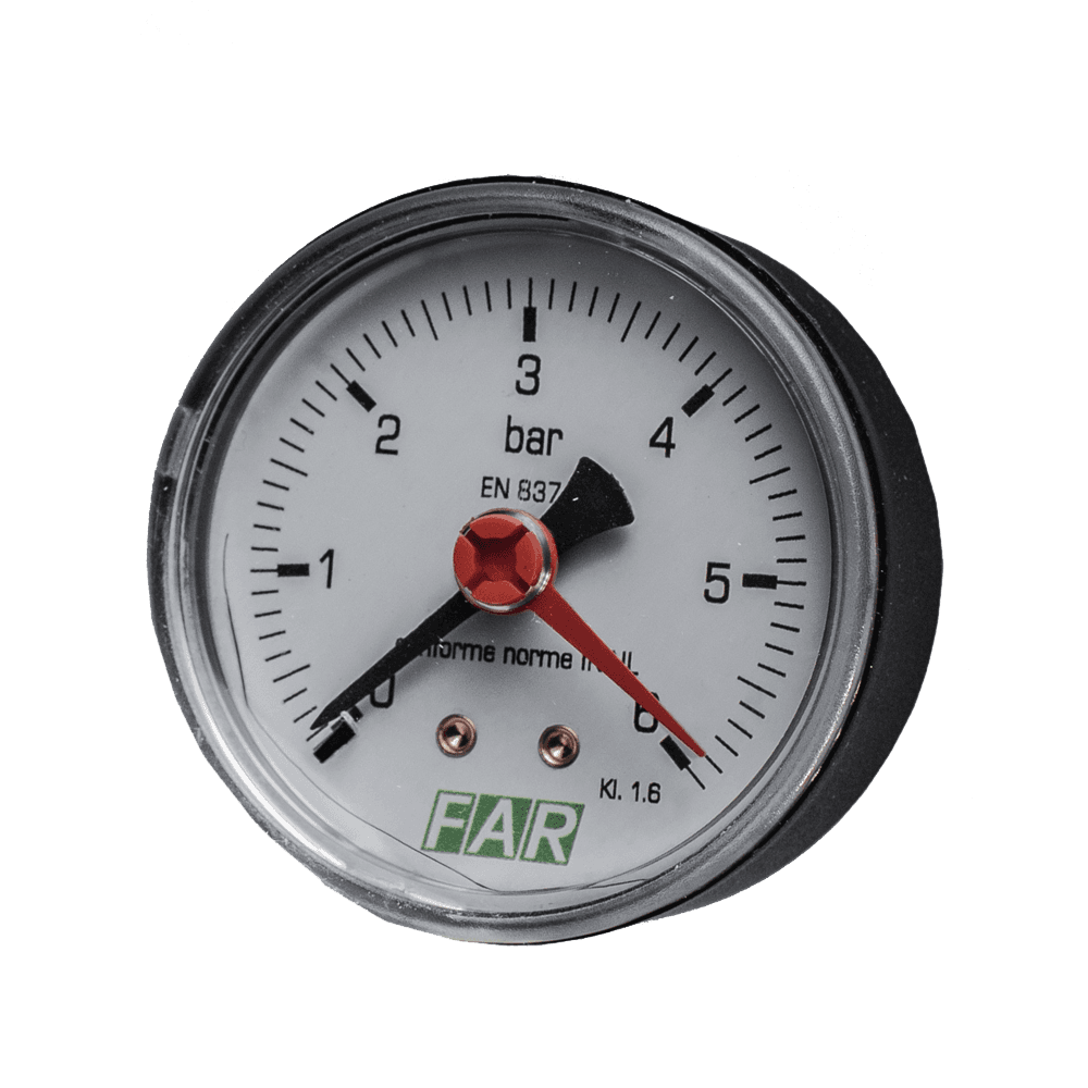 Манометр 1/4' (торцевое соед.) , 0-4 бар, - 20-80 °C, O 63 мм