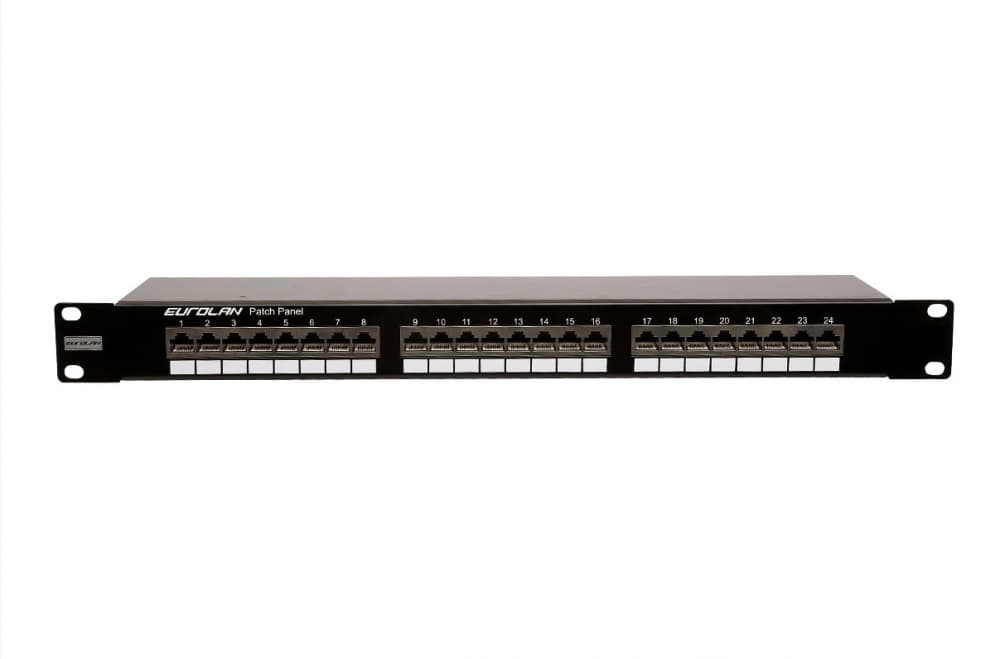 Коммутационная панель кат. 5е, FTP, 19, 1U, 24хRJ45, 568A/В, черная