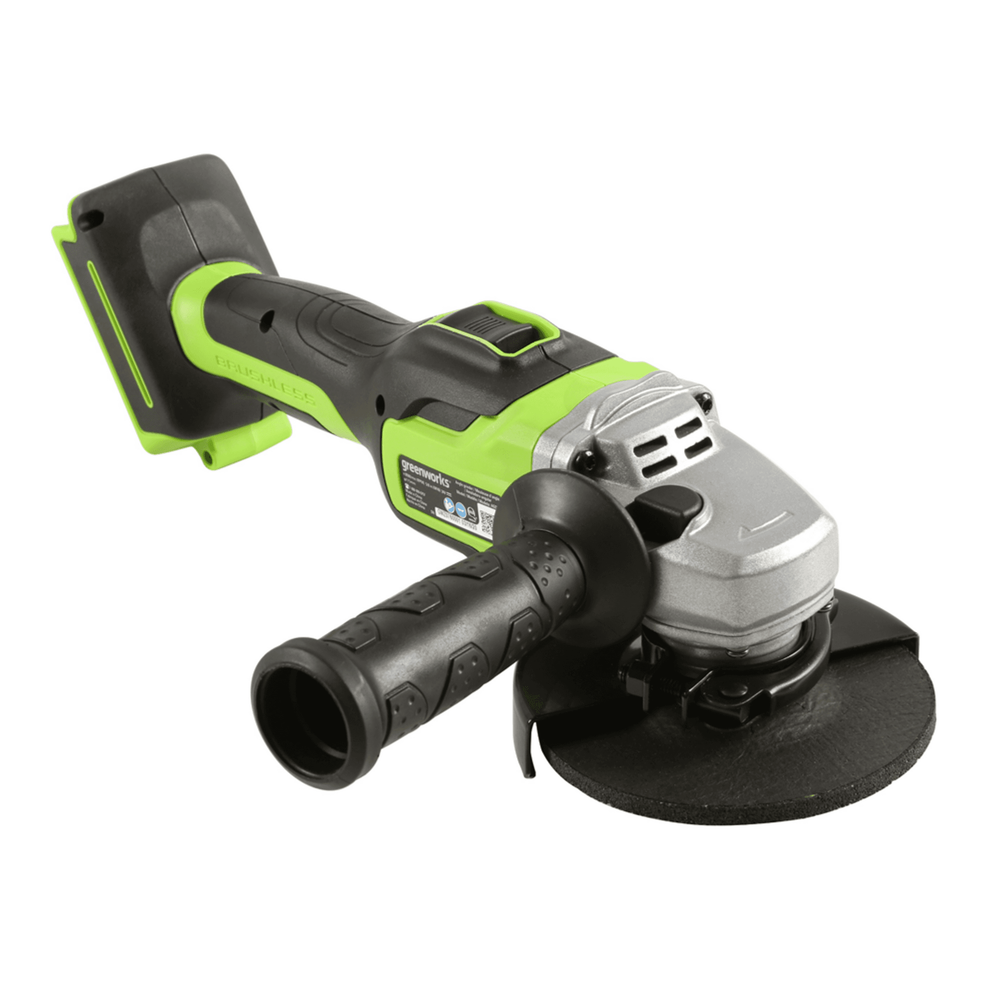 Угловая шлифовальная машина акк. Greenworks GD24AG, 24V, б/щет, 125 мм, 10500 об/мин, без АКБ и ЗУ (3200207)