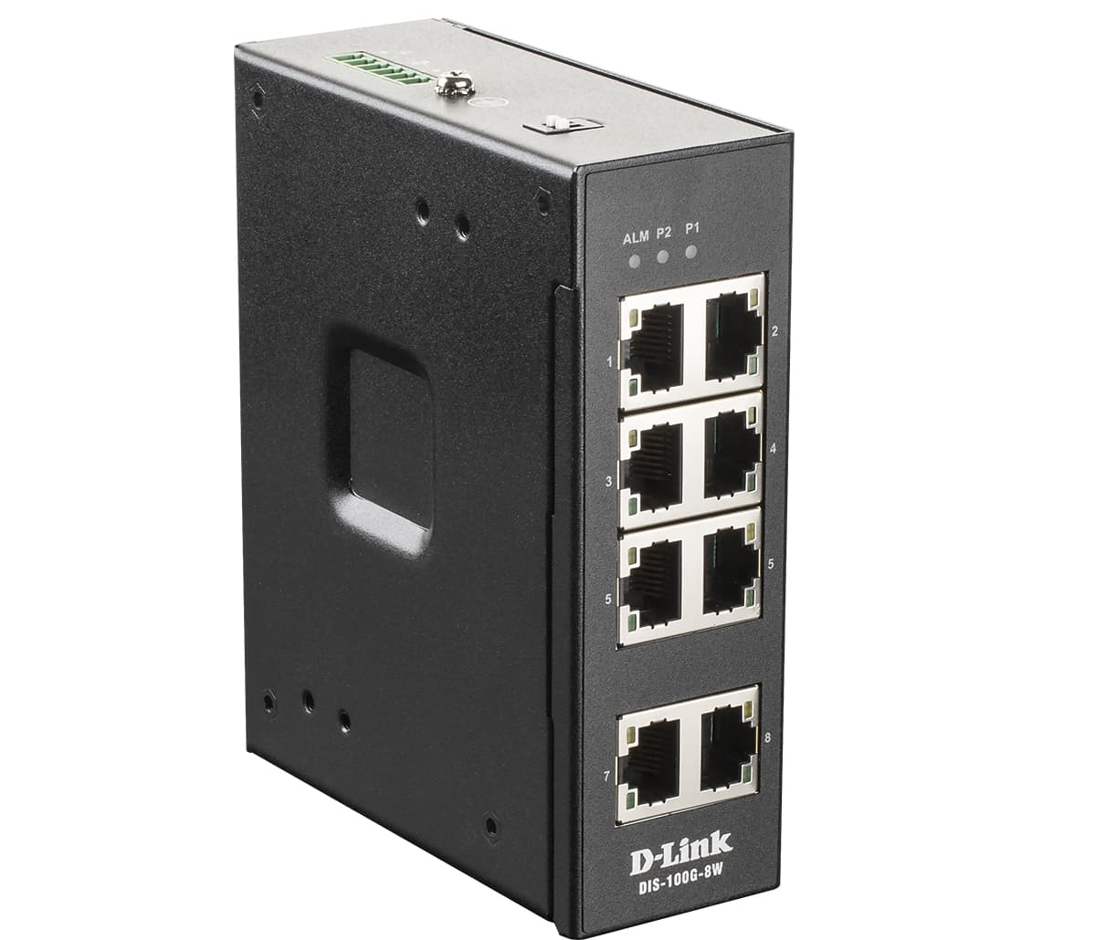 Коммутатор неуправляемый промышленный 8 портов RJ45 10 100 1000 Мб/с