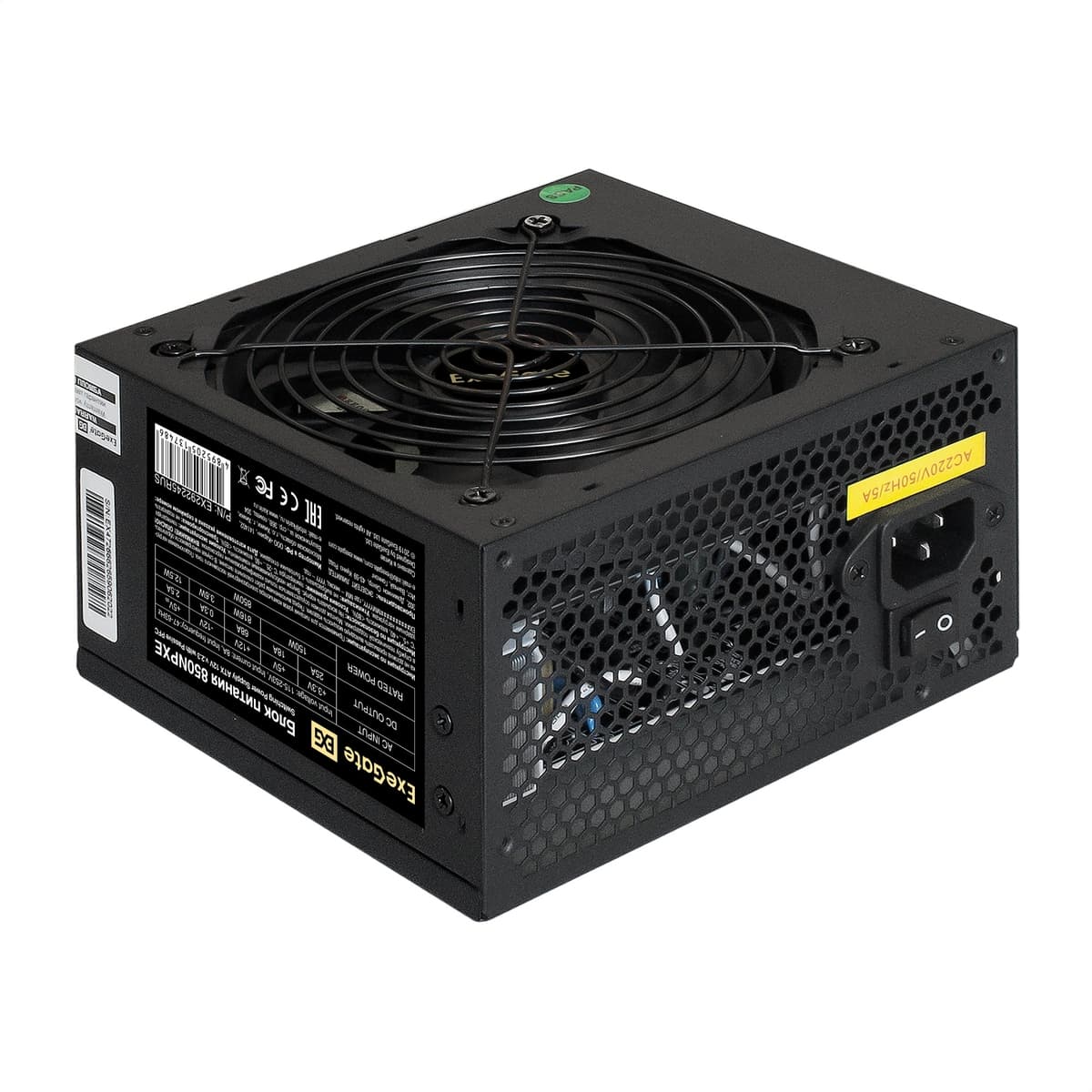 Блок питания 850W, ATX, PPFC, fan 12 см, 24pin, 2x(4+4)pin, 2xPCI-E, 5xSATA, 3xIDE, черный