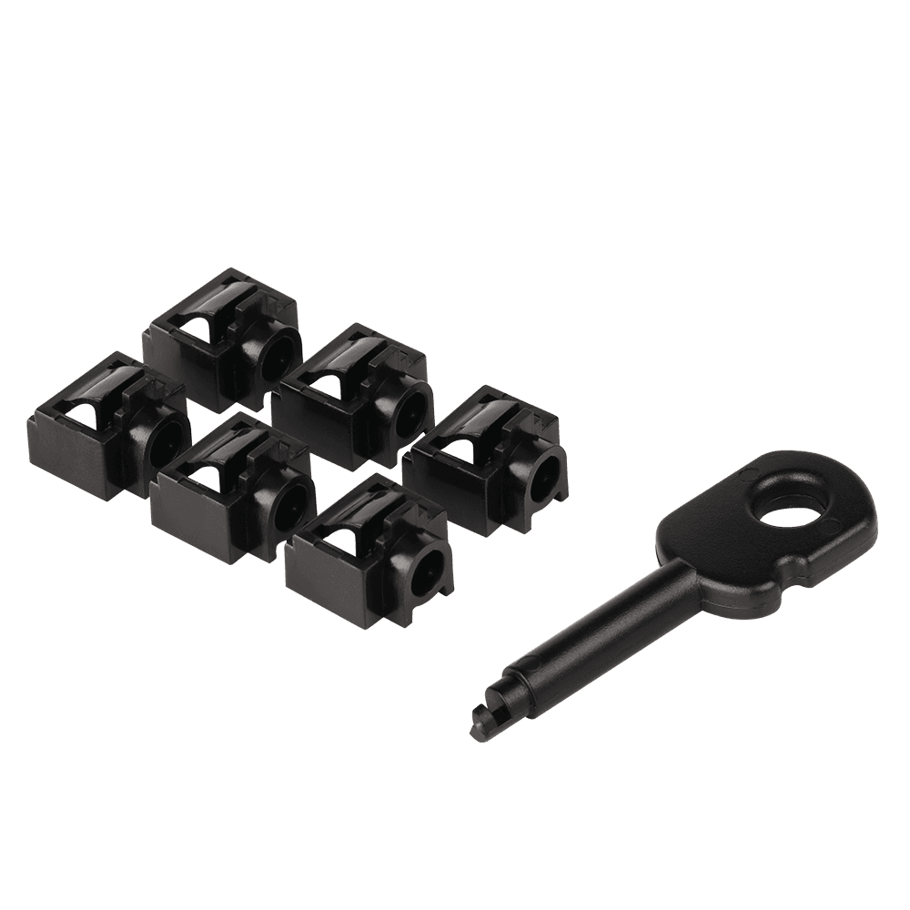 Комплект заглушек порта RJ-45 (6 шт.) + ключ, черный