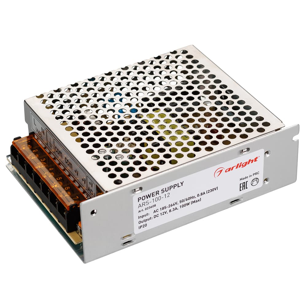 Блок питания ARS-100-12 (12V, 8.3A, 100W) (ARL, IP20 Сетка, 2 года)
