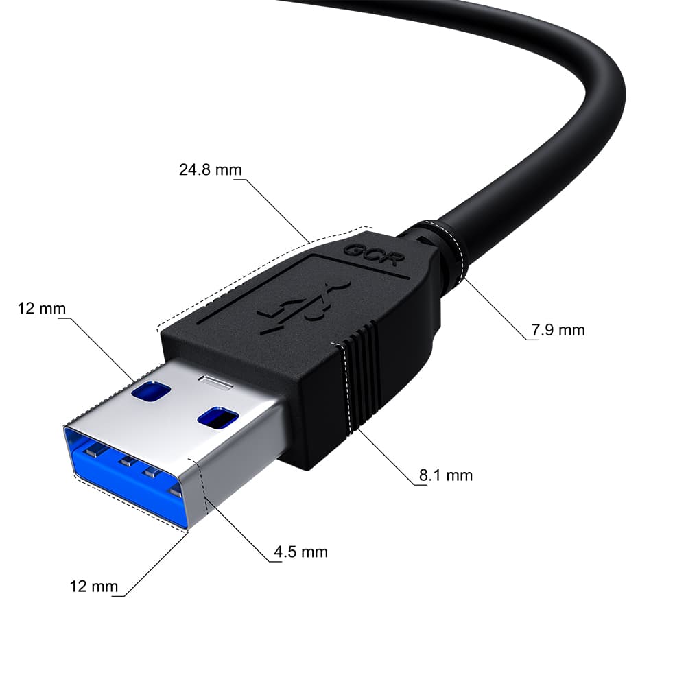 Удлинитель USB 3.0 AM на AF, 0.15 м., черный