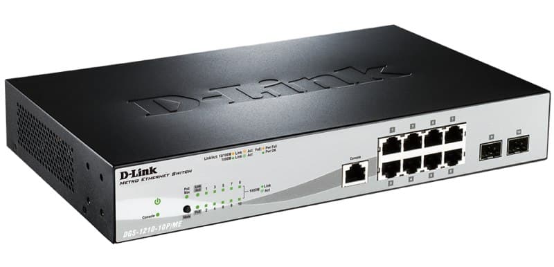 Коммутатор управляемый L2 10 портов RJ45/SFP 10 100 1000 Мб/с РоЕ 78Вт
