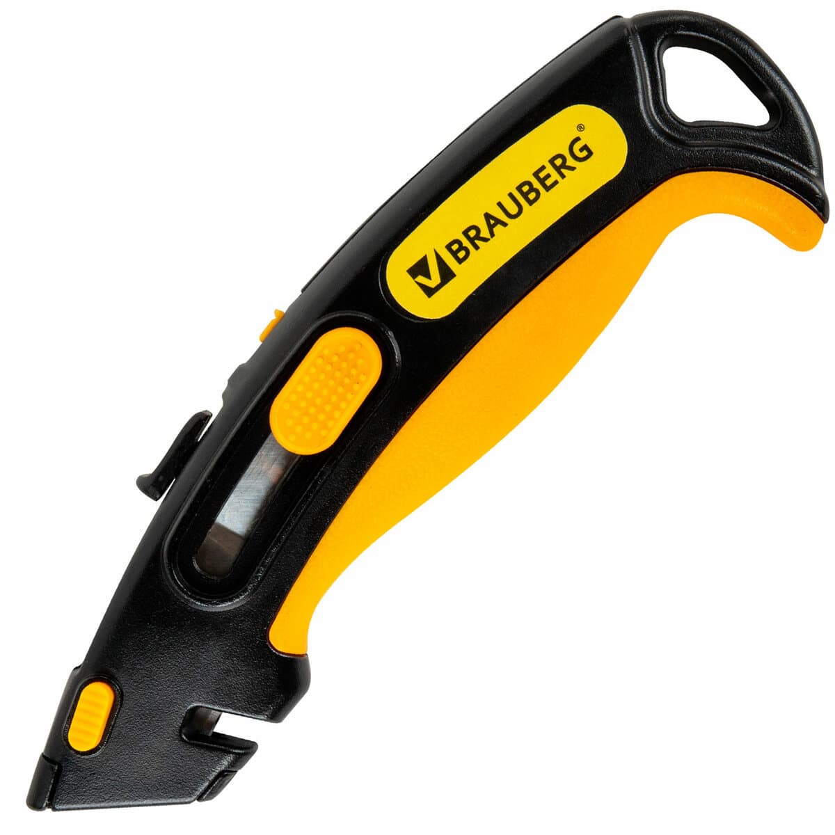 Нож универсальный мощный BRAUBERG METALLIC PRO, автофиксатор, функция автовозврата, 238737
