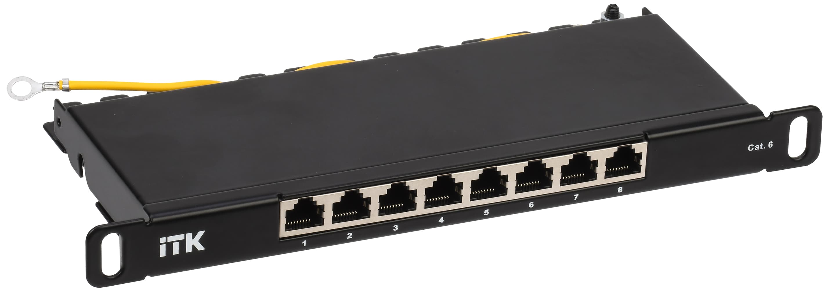 Патч-панель 0.5U кат.6 STP 8 портов 10дюйм Dual IDC