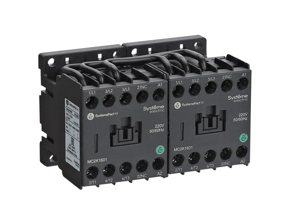 Реверсивный контактор MC2K 6A 1НО AC380V 50/60Hz