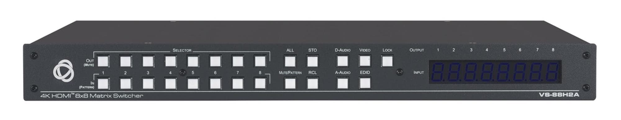 Матричный коммутатор 8х8 HDMI с эмбедированием/деэмбедированием звука и независимой коммутацией эмбедированного звука, поддержка 4K60 4:4:4