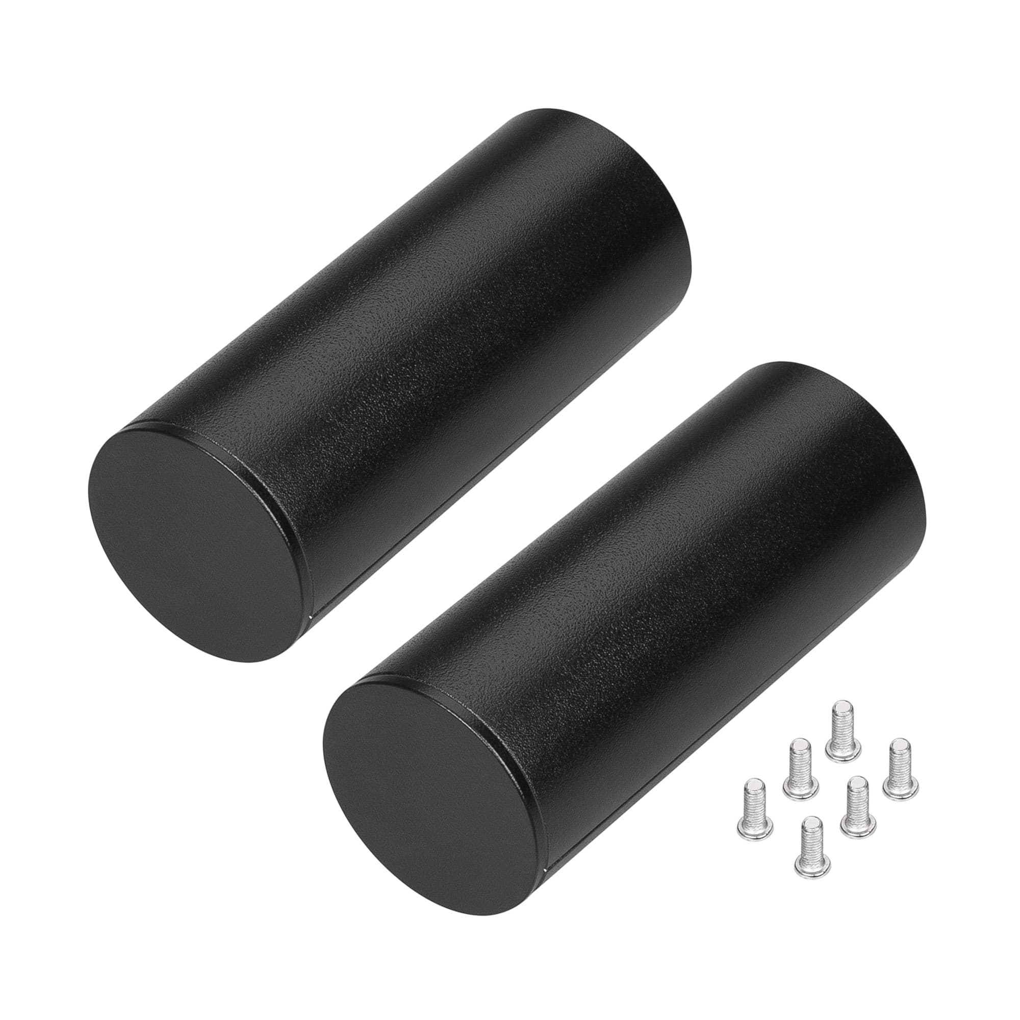 Заглушка ROUND-D36-360 BLACK с отверстием (ARL, металл)