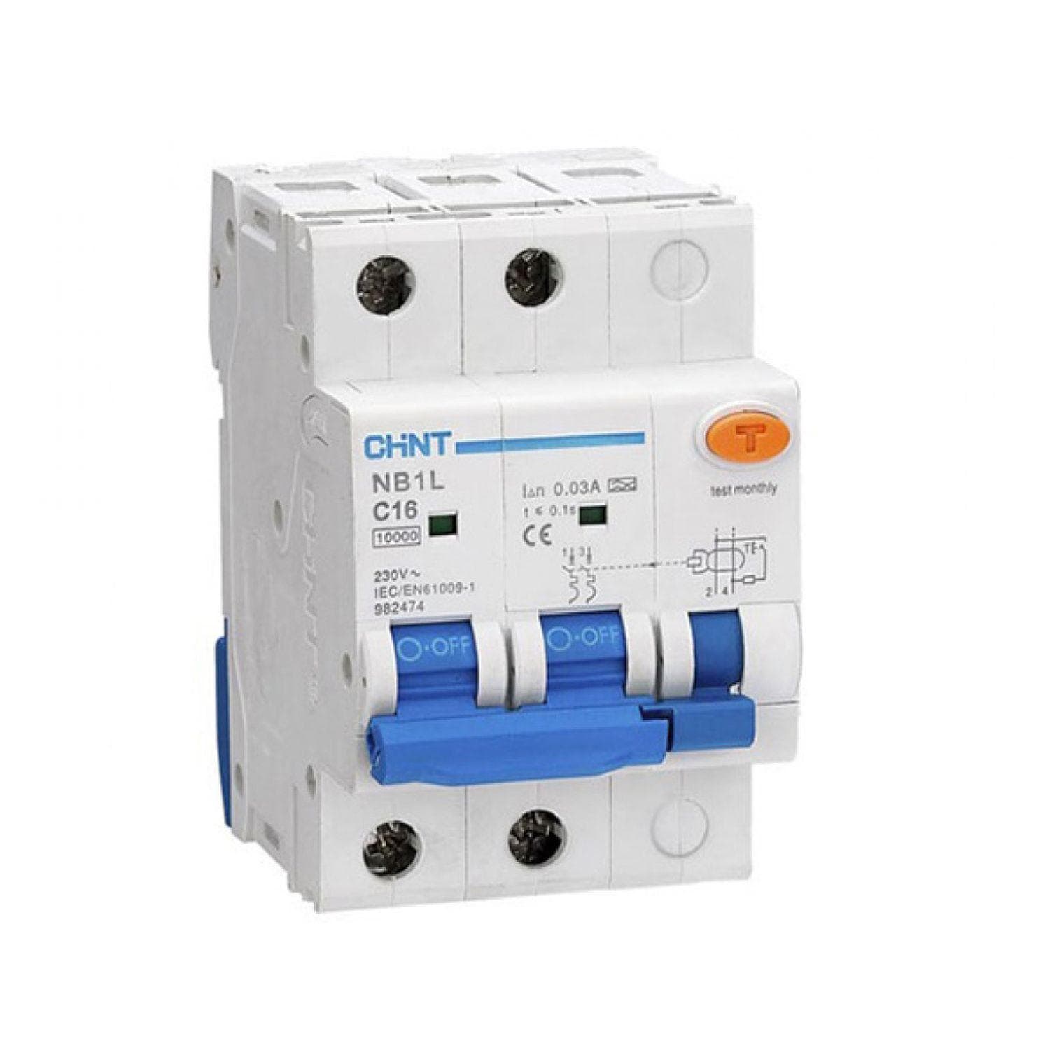 Автомат дифференциальный NB1L 2P C40 30мА тип A 10кА (54mm) (R)