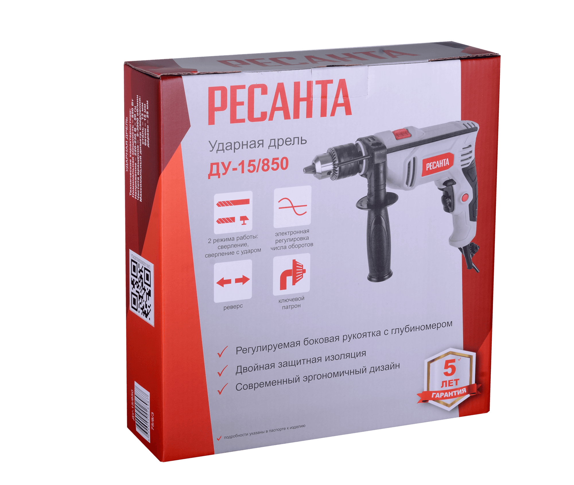 Дрель ударная ДУ-15/850