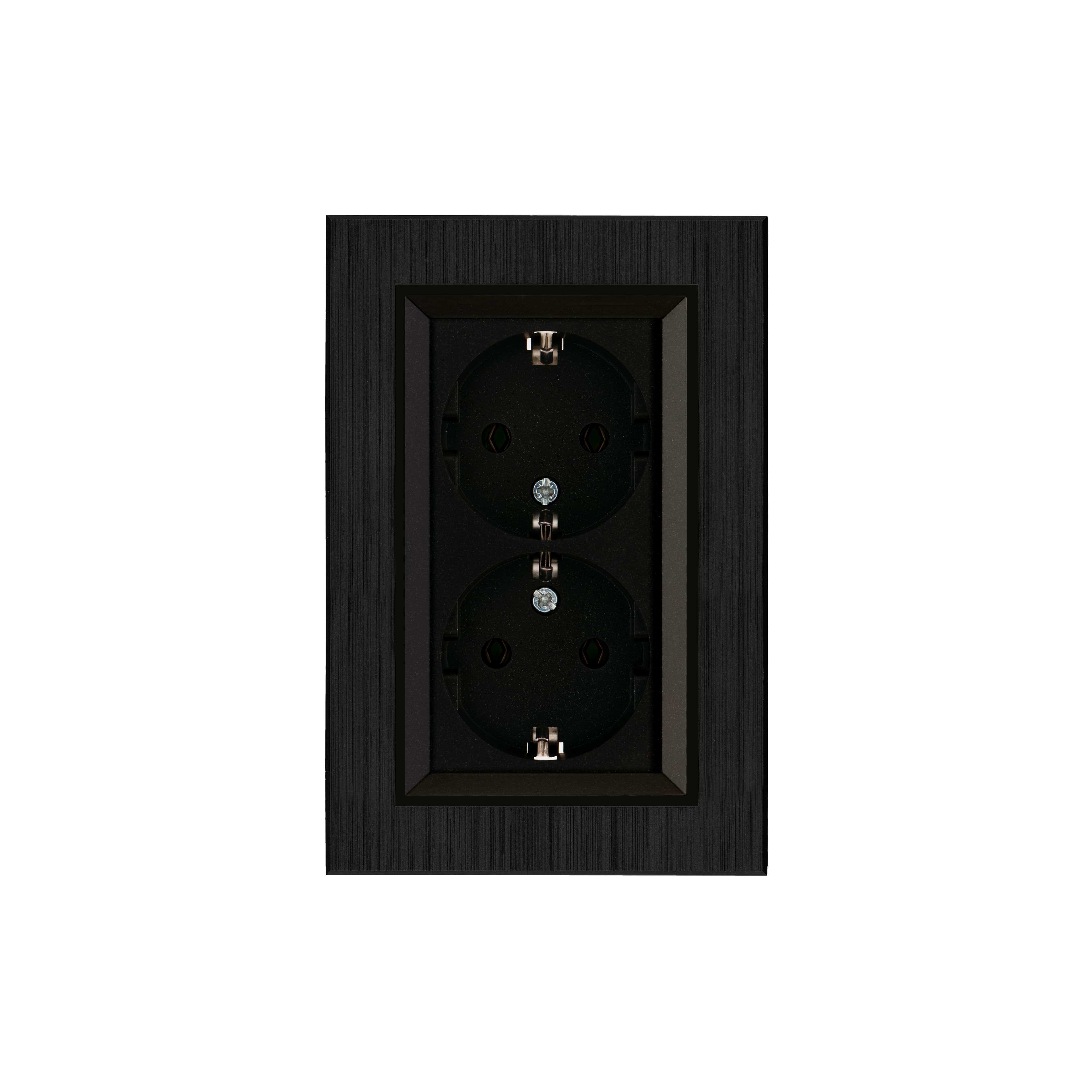 Розетка двойная с заземлением 16А KAREA LINE STAR черный