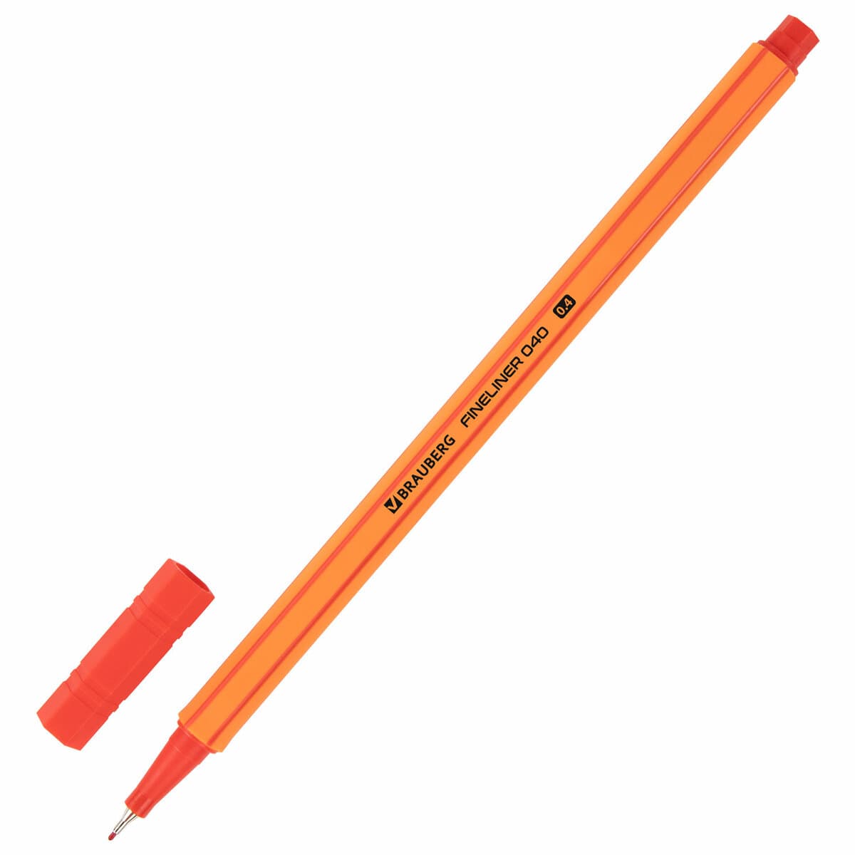 Ручки капиллярные (линеры) 12 ЦВЕТОВ, BRAUBERG ''FINE 040'', шестигранные, линия 0,4 мм, 144143