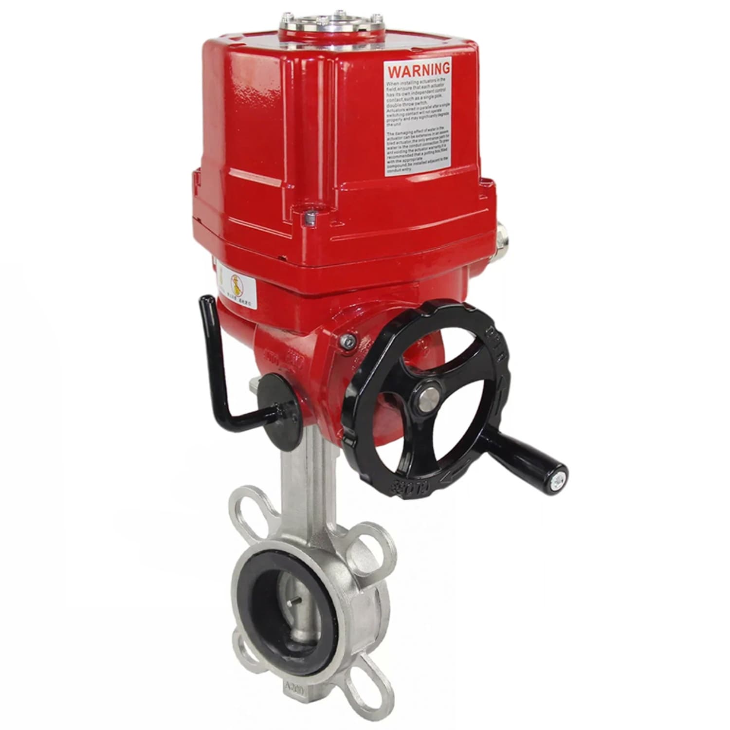 Затвор дисковый поворотный 316L-316L-VITON Ду65 Ру16, корпус и диск нержавеющая сталь 316L, уплотнение VITON, с электроприводом EX-010 380В