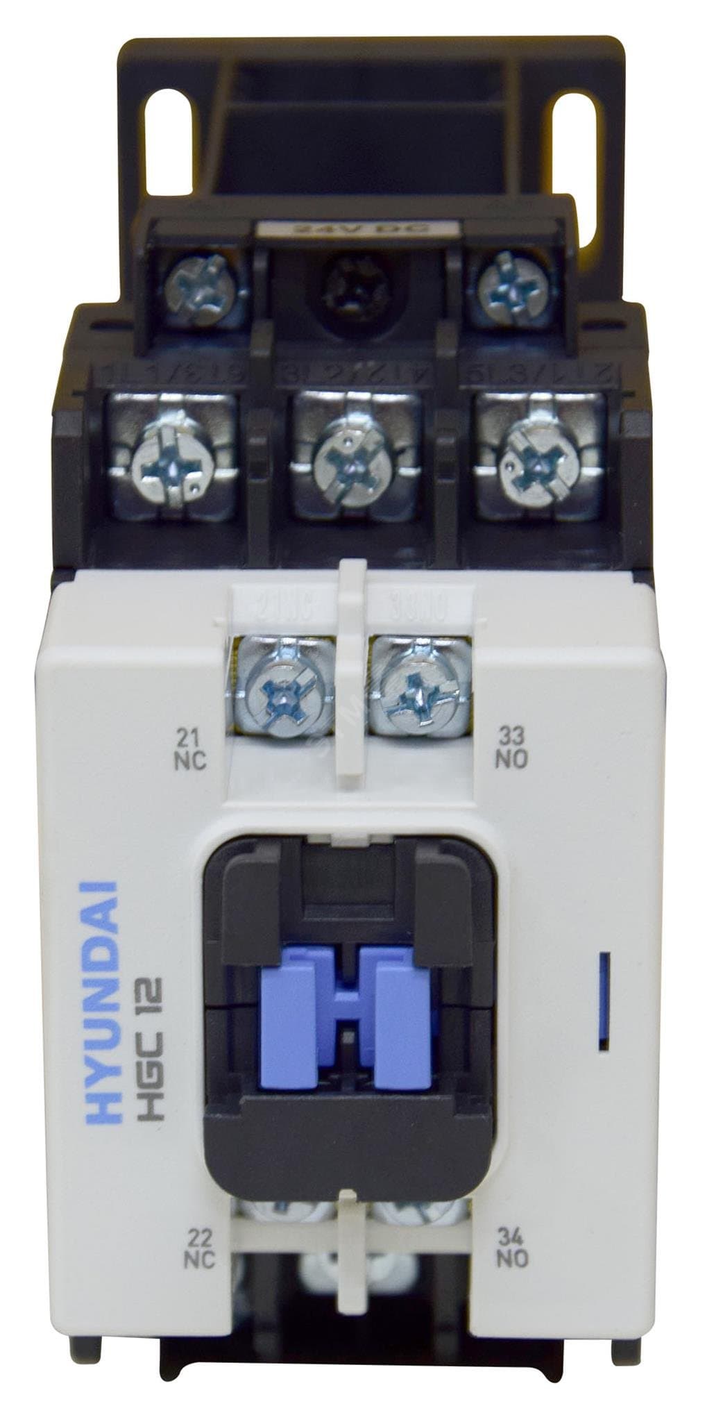 Магнитный контактор HGC12 11NS D024 12А 5.5 квт при АС3 (380-440В) напряжение катушки 24В DC 1НО+1НЗ