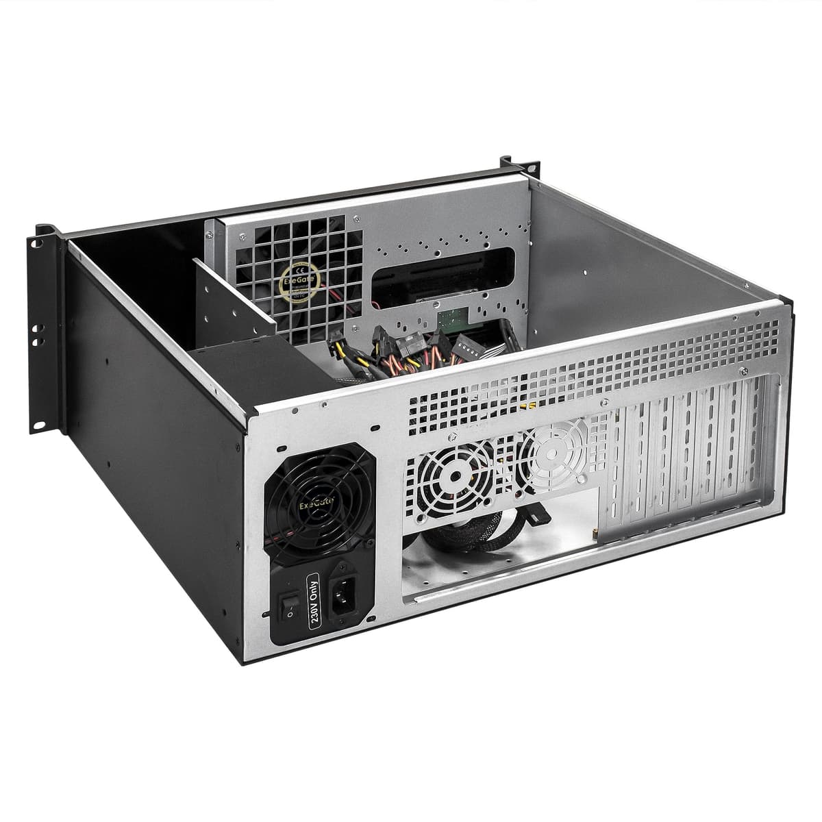 Серверный корпус 4U, 19'' стоечный, глубина 390 мм, БП 800W, USB