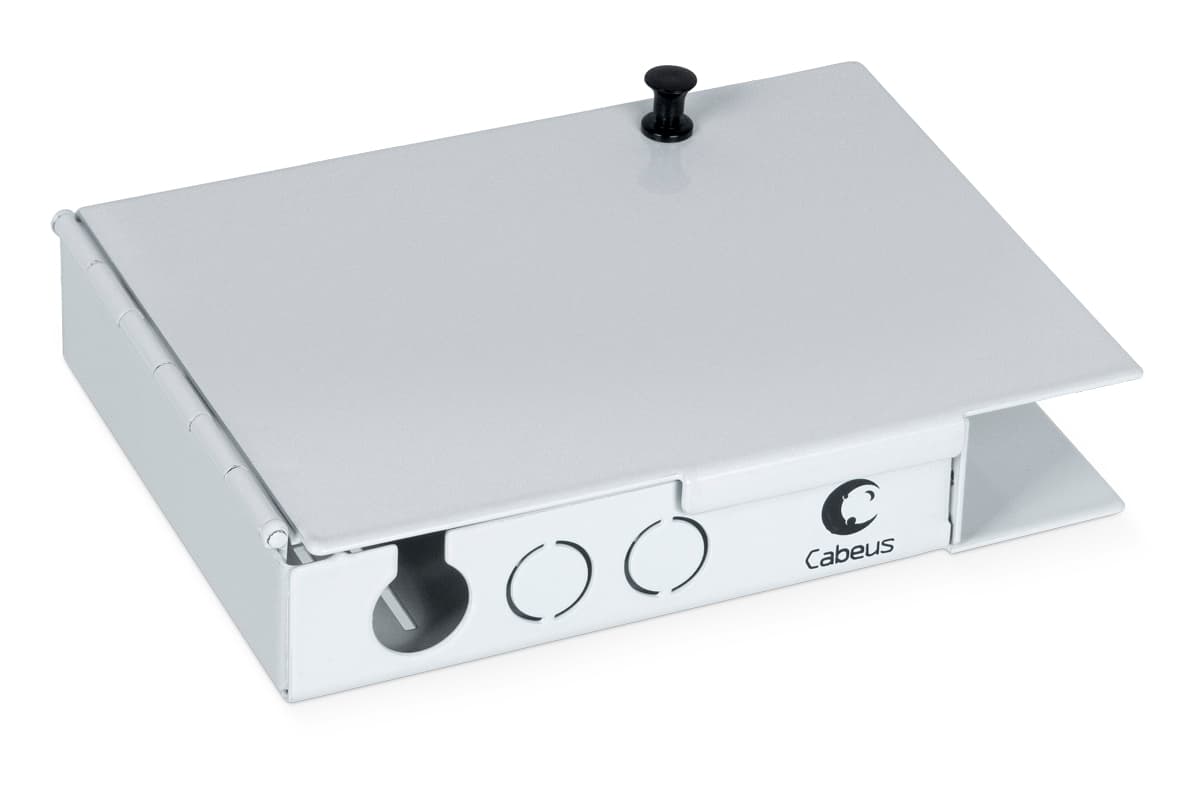 Бокс оптический настенный на 4 ST со сплайс-кассетой и КДЗС (без пигтейлов и проходных адаптеров)