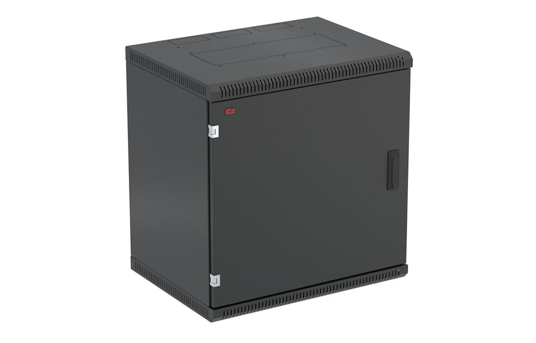 Шкаф телекоммуникационный настенный разборный черный 12U 600x550 ШТ-НСр-12U-600-550-М-Ч дверь металл
