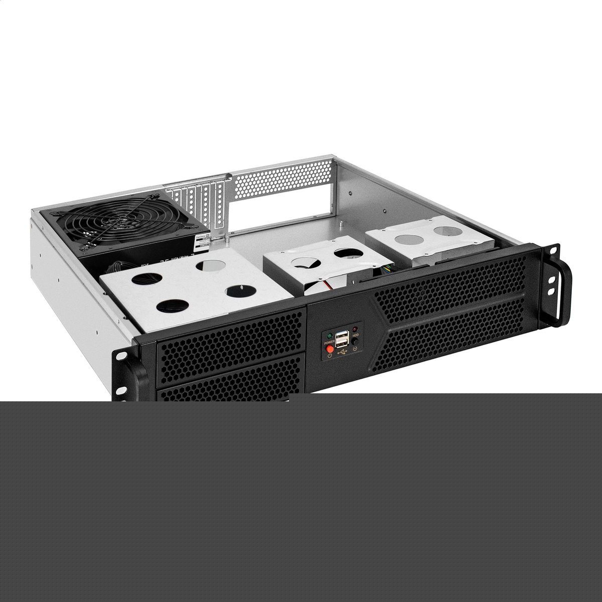 Серверный корпус 2U, 19'' стоечный, глубина 400 мм, БП 1200W, 2xUSB