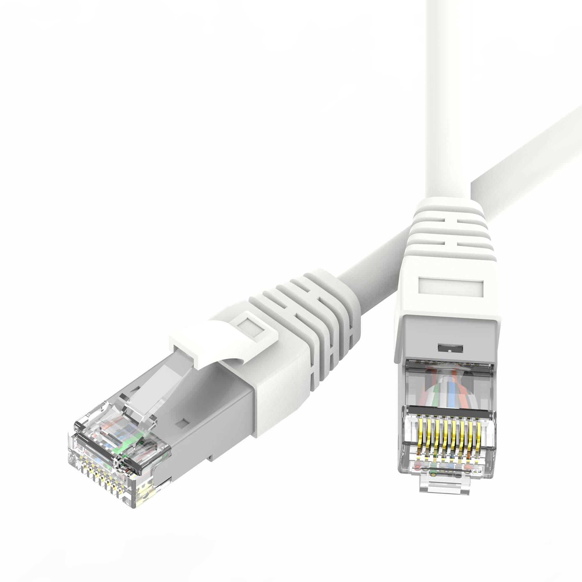 Патч-корд экранированный SLIM CAT6A S/FTP 4х2, 28 AWG, LSZH, белый, 0,5м