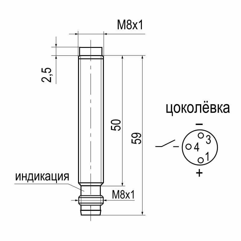 Выключатель бесконтактный ISN EC11B-31N-2,5-LS402